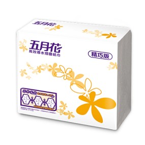 【五月花 】FSC驗證高效導水摺疊紙巾(200抽x20包)-精巧版