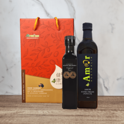 【7/18-7/19限定,非常態販售商品】AMOR 自有獨立莊園特級初榨冷壓橄欖油750ml+AUSBARREL巴薩米克醋雙入禮盒(四種風味任選)