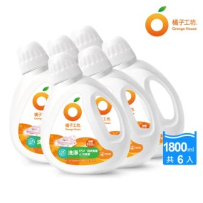 【橘子工坊】天然濃縮洗衣精制菌洗淨病毒1800mL*6瓶